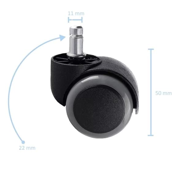 5 stk. 360° Universalhjul til kontorstole 11*22 mm