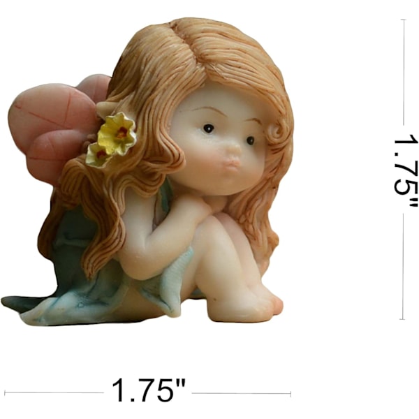Miniature Fe-Havefigur til Fe-Have - Drømmende Fe-Statue Peaceful Fairy