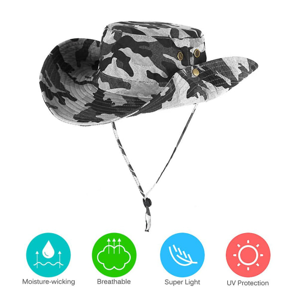 Outdoor Boonie Hatt Bred Brim Andningsbar Jakt Fiske Safari Solhatt 2
