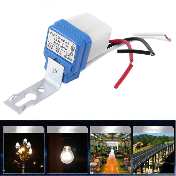 Sensorbryter AC DC 12V gatelys automatisk kontroll lys dag og natt deteksjonskontroll