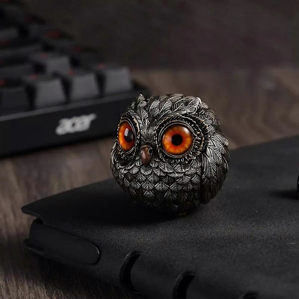 Retro Pöllö Sisustus Figuurit Hyllykoriste Orange