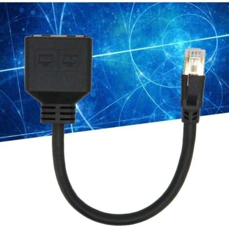 RJ45 1-til-2 Port Splitter Adapter – CAT8 Ethernet Kabel – Guldbelagt Kerne – Til Deling af Højhastighedsforbindelse