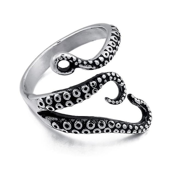 Simulerad bläckfisk formad Ring Stållegering Öppna Finger Smycken Justerbar Retro Style Present