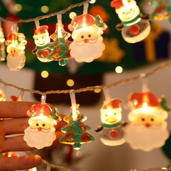Lyse 6-meter lange LED lyskæder til jul, 40 LED lys, batteridrevet