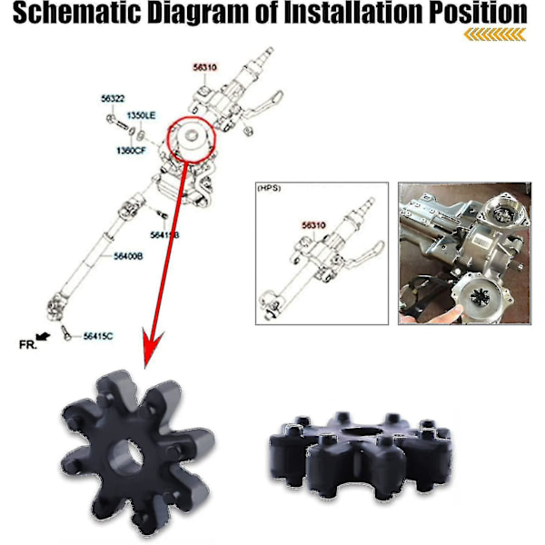 Pack-4 Flexibel Styrkoppling Ersättning, Styrkoppling Styrkolonn Motor Passar Hyundai Och Kia, 56315-2k000fff Bilstyrning C