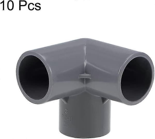 10 stk. 3-vejs Albue PVC Rørfitting Møbelkvalitet 25 mm