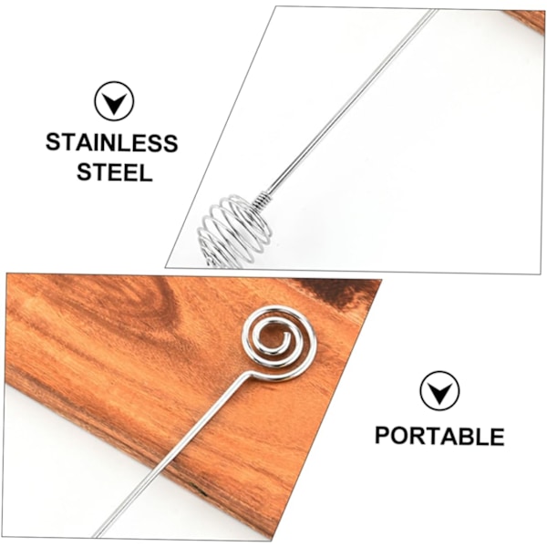 4 stk Honningblander Kaffe Sirup Honningøse Honningkake Dyppe Metallvisp Fjær Swizzle Sticks Honning Rørpinner Mini Skje