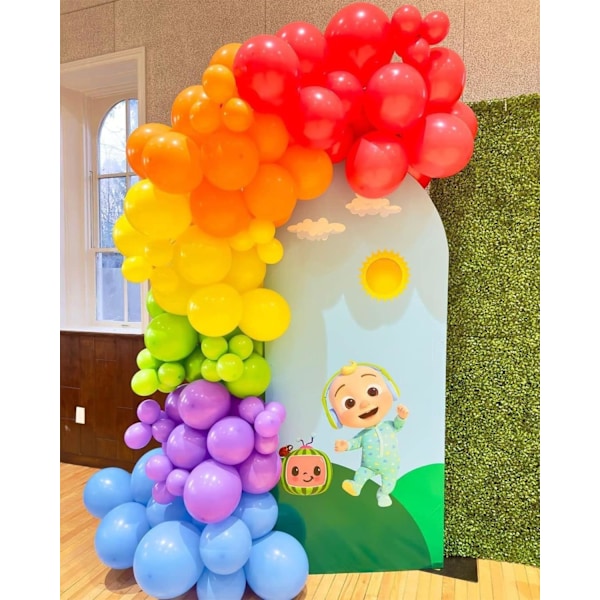 Assorterede Regnbue Festballoner - 100 Pakke 12 tommer Multifarvede Latex Balloner Helium Lyse Farve Ballon til Børns Fødselsdag Regnbue Fest Dekorationer