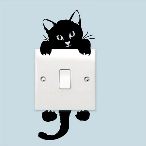 4PCS Cute Black Cat Wall Light Switch Stickers Decor Decals Vinyl Art 3D Sticker for Cat Lovers