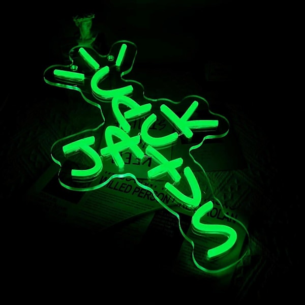 Cactus Jack Neon-skylt Grön Text Neonljusskylt Väggkonst Neonljus För Rap Talking West Coast Ljus Uphängd Skylt För Sovrum Hem Bar Pub Fest
