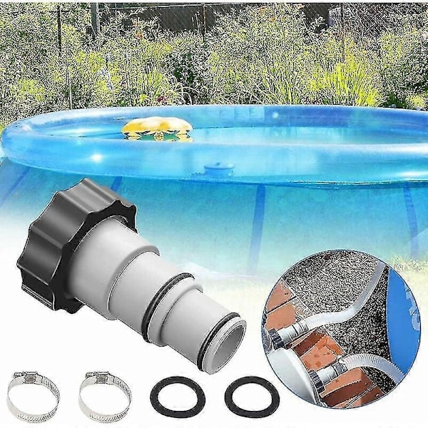 Poolslangeadapter A, Svømmebassin Slangeadapter, 38 mm og 32 mm Diameter, Pool A Adapter, Slangeadapter til Pumper Slangekobling med (2 stk)