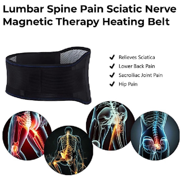 Lændesmerter Iskias Nerve Magnetoterapi Varmebælte Black XL