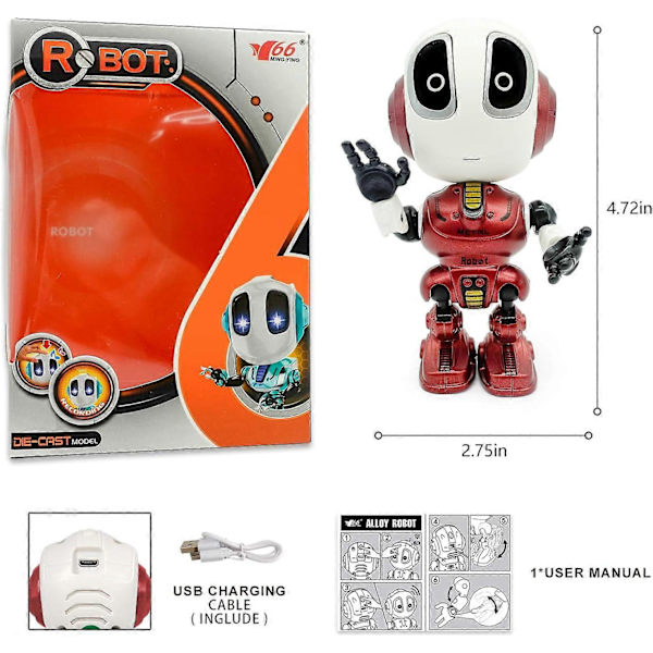 Puhkuva Robotti Lapsille - Mini Robotti Lelut, Jotka Toistavat Sanasi, Lelut 3 4 5 6 7 8 Vuotiaille Tytöille ja Pojille, Joululahjat 3+ Vuotiaille Pojille Red