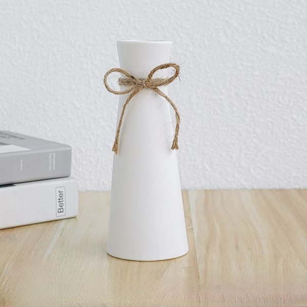 Keramisk vas, modern minimalistisk bordsvas, vit heminredning