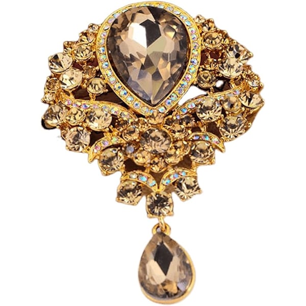 Broscher Emalj Brosch för Män Kvinnor Retro Strass Slipstift Kläder Hatt Dekoration Gold