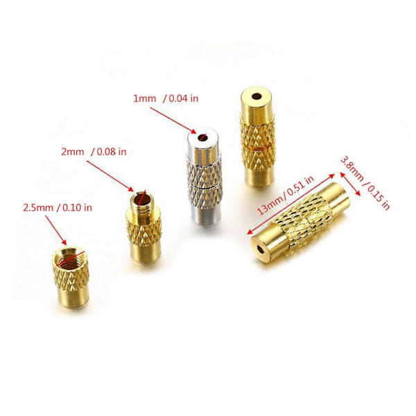 20 ST Mässing Sladd Ändstycken Smyckeslås Unika Smyckestillverkning Mässing Skruv Lås Sladd Ändar för Armband Halsband Guld Gold
