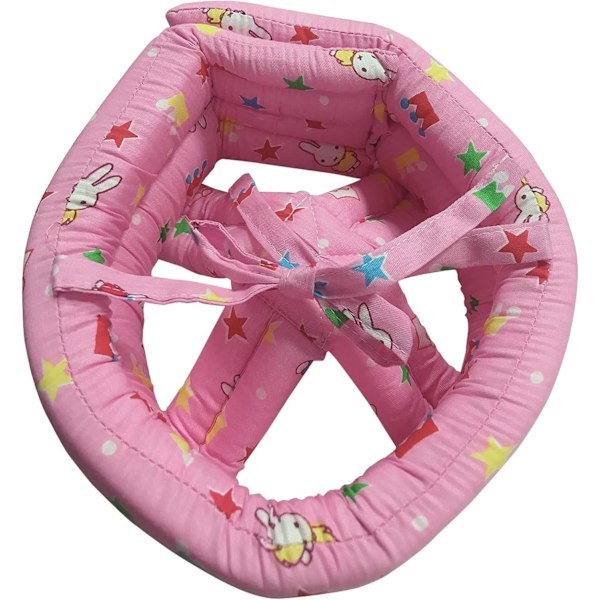 Babyhjelm Spædbarnshovedbeskytter Toddler Beskyttelseshue Bomuld Justerbar Sikkerhedshjelm til at Lære at Klatre og Gå Pink Rabbit
