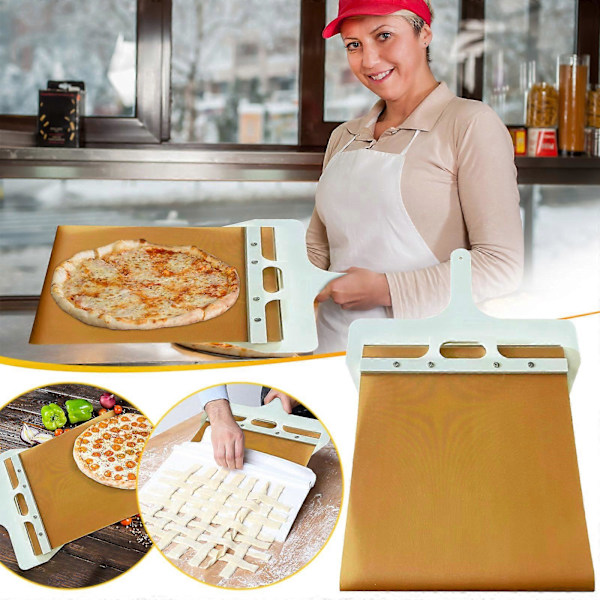 Pizzalapio, joka siirtää pizzan täydellisesti, pizzamela kahvalla