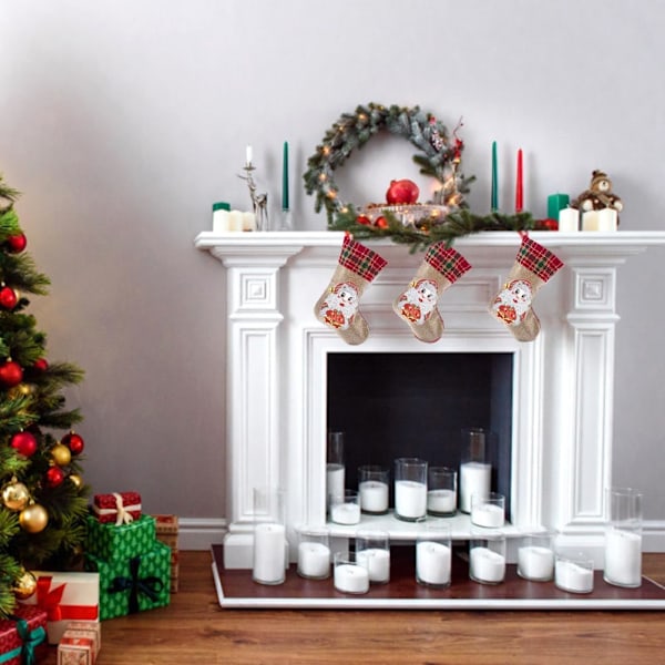 Julstrumpor Diamantmålning Kits för Vuxna Nybörjare, 4 Pack Kamin Hängande Strumpor, DIY Strassmålning Julgransprydnader Christmas 2