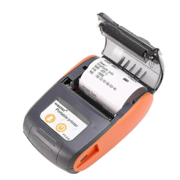 Pt210 58mm Bluetooth Termisk Printer Bærbar Trådløs Kvitteringsmaskine Kompatibel Windows Android Ios Eu-dt