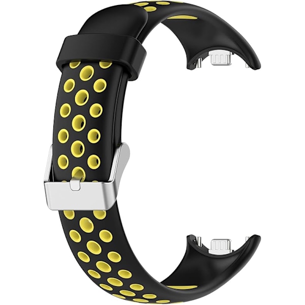 Älykellohihna Xiaomi Mi Band 8:lle yhteensopiva, silikoninen ranneke, vaihtohihna rannekkeelle, rannekkeen lenkki lisävarusteet black yellow
