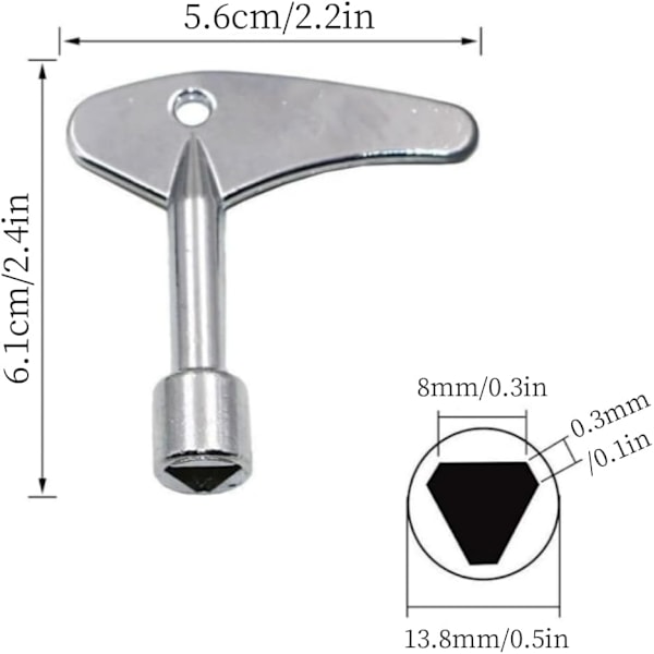 3 st Inner Triangle Spanner Key Metall Triangulär Nyckel Mätare Box Nyckel Gas Box Nyckel för Gas Vatten El Mätare Box Skåp