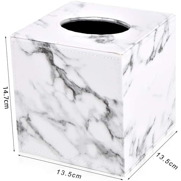 1 KPL Marmorinen Servettiteline - Nahkainen Kuutio Neliö Servettiteline White Marble