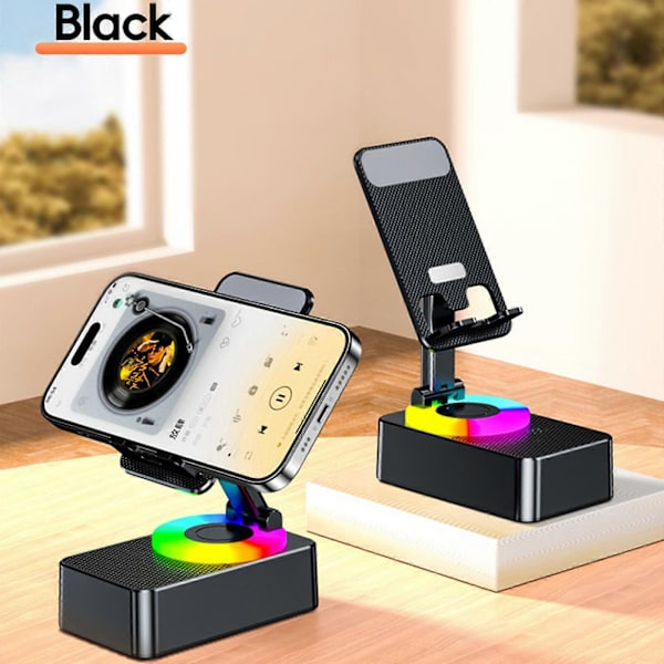 3-in-1 Bluetooth Audio Power -puhelinpidike, matkapuhelinjalusta langattomalla kaiuttimella, 100% uusi Black