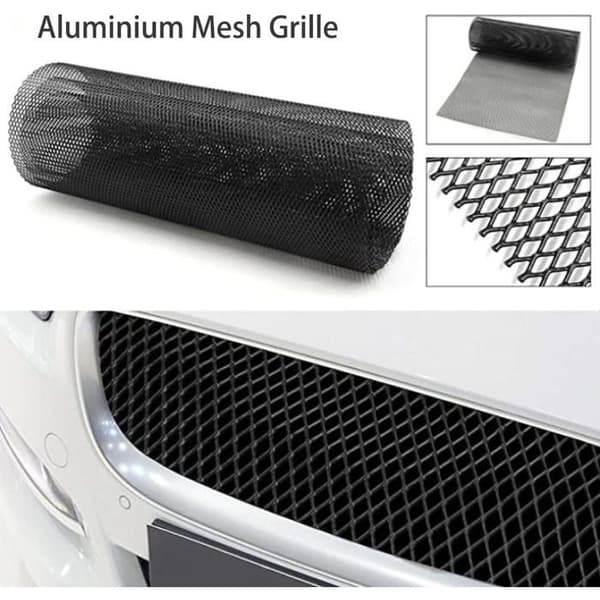 Aluminiumnetgitter - 100x30cm - Sort bikube - Kølerbeskyttelse - Universal kofanger