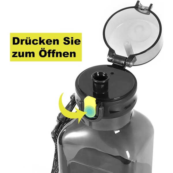 Sports Vannflaske 700ml, Lekkasikkert og BPA-fri Drikkflaske, Treningsflaske, Vannflaske for Reise Piknik Camping Vandring Black