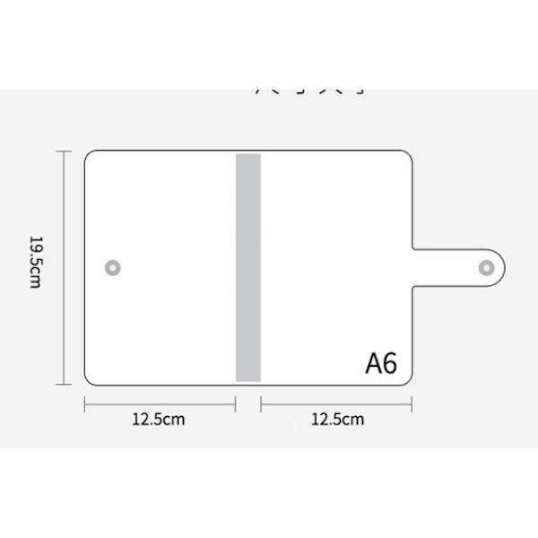 Ringpärm i klar mjuk PVC med 6 hål, vattentät pärm för lösblad med transparent linjal, påfyllningsbar pärm A6