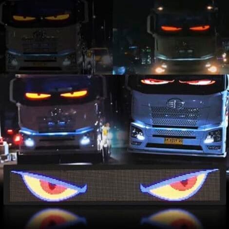 Devil Eyes LED-ögon för lastbilar och bilar, flexibel skärm, programmerbar (70 x 173 mm)