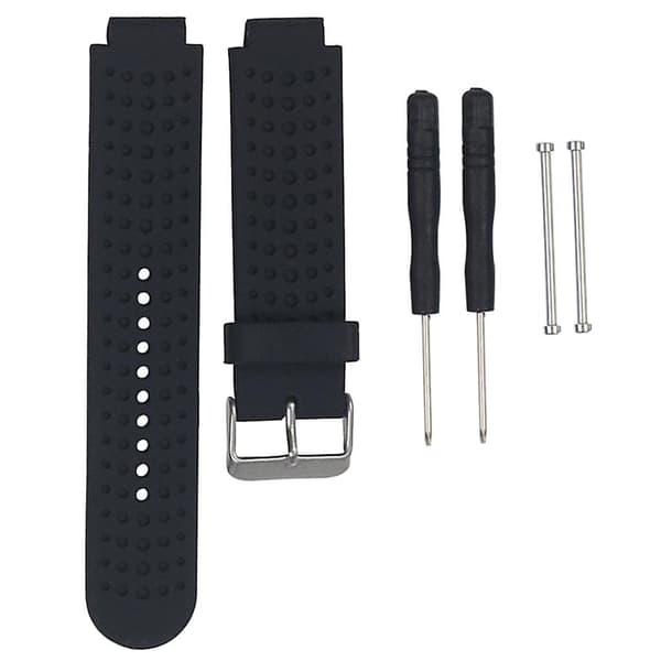 2x20mm Blød Silikone Erstatningsarmbånd til Garmin Forerunner sort