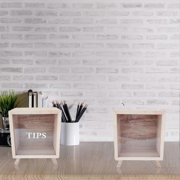 Kreativ Form Trä Spargris Hållbart Material Synlig Visning För Goda Vanor Odling Tips