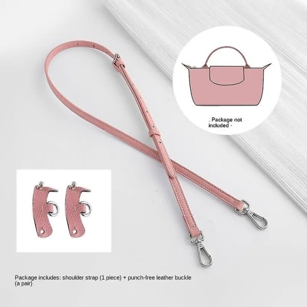 Axelrem för Longchamp Väska Transformations-tillbehör Fri stansning för miniväska Axelrem miniväska Pink
