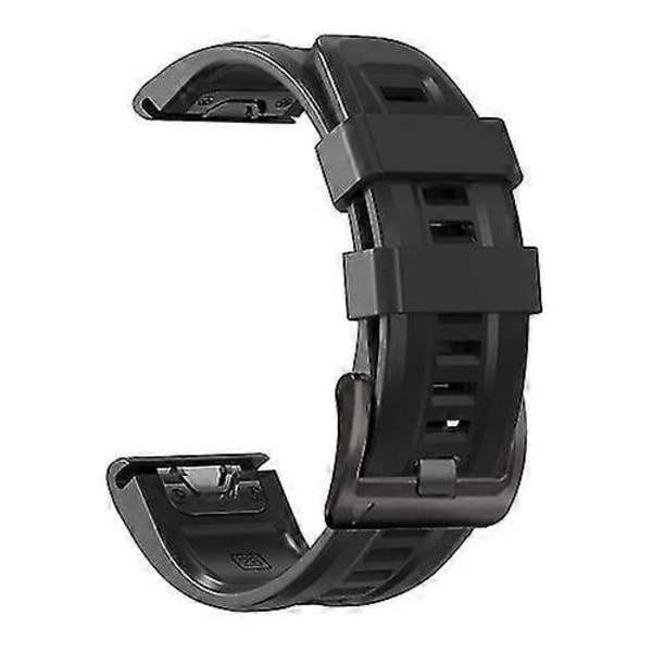 Til Garmin Fenix 6 Pro Gps 22mm Silikon Sport Ren Farve Urrem ADJE Black