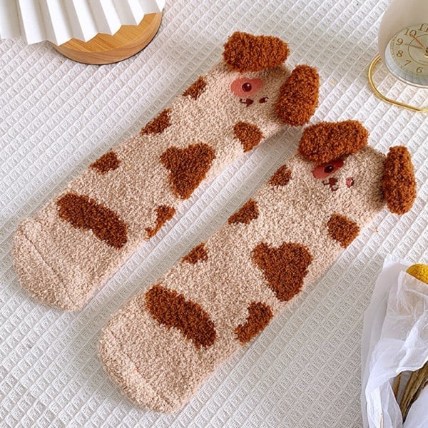 Par Vinter Koral Fleece Sokker Kvinder Tykke Varme Sokker Fuzzy Gulvsokker Jul Fødselsdag e