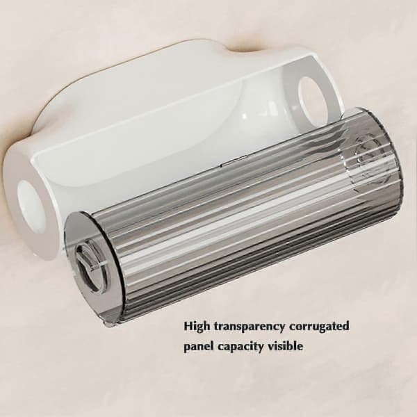 Veggmontert søppelpose dispenser plastposer handlepose beholder Bright White