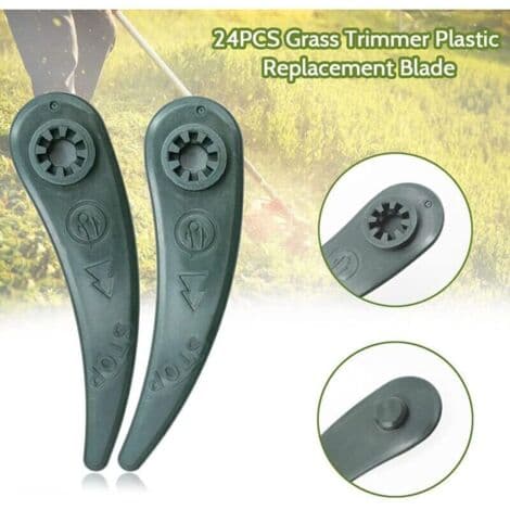 Pakke med 24 Bosch trimmerblader for Bosch Durablade Art 23-18 LI og Art 26-18 LI gresstrimmere, erstatningsblader for gresstrimmere