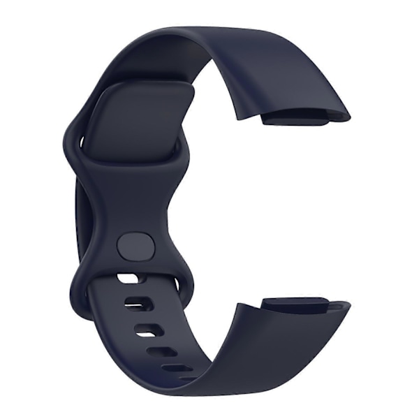 Til Fitbit Charge 5 Silikone Urrem, Størrelse:L L Dark blue
