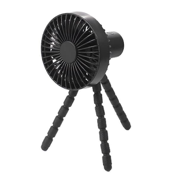 Multifunktionel blæksprutte-ventilator USB batteridrevet bordventilator 3W med fleksibelt stativ Black