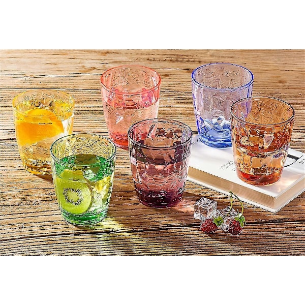 330/420/470 Ml Färgade Plastkoppar Återanvändbara Dricksglas För Picknickfest 6-pack 420ml