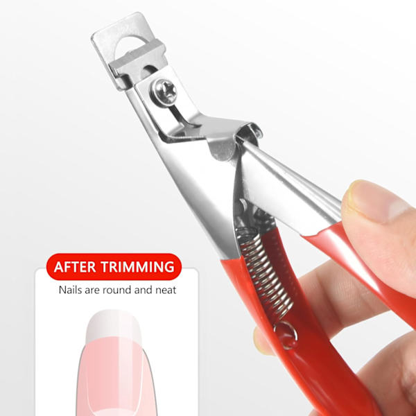 Negleforlænger Klip U-Formet Spids Klip Akryl Negleklip Professionel Rustfri Manicure Falske Negle Trimmer Falsk Gel Skarp Pedikyr Negleværktøjer Red