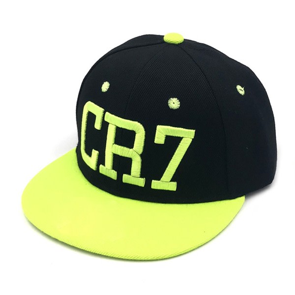 Ronaldo CR7 -lippis Lapsille Pojille Tytöille Messi Neymar Bboy Hip-Hop Snapback Hat - Yellow-A