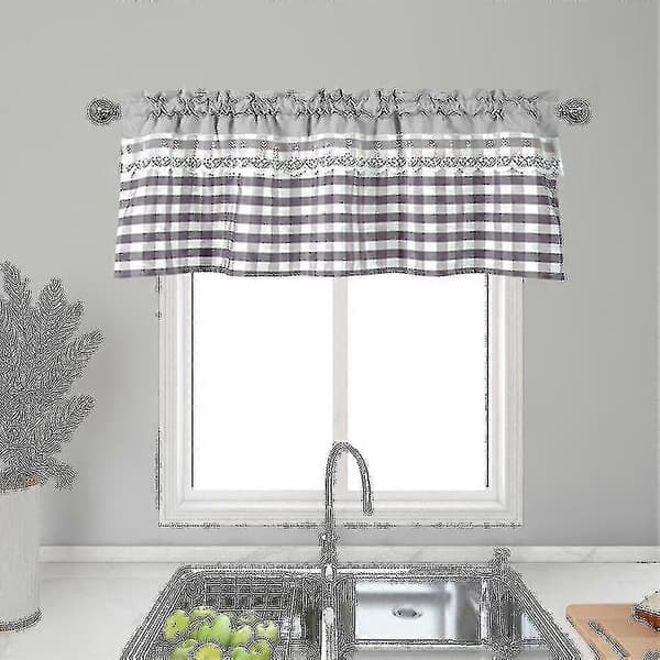 Gardiner kompatibla med köksfönster med kappa och draperier Light grey 74cmx90cm