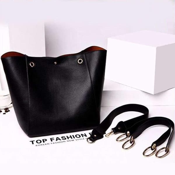 Handväskor Lederpokets Dam Shopper Dam Stor Tote Axelväskor Konstläder Vattentät Väska Messenger Bag