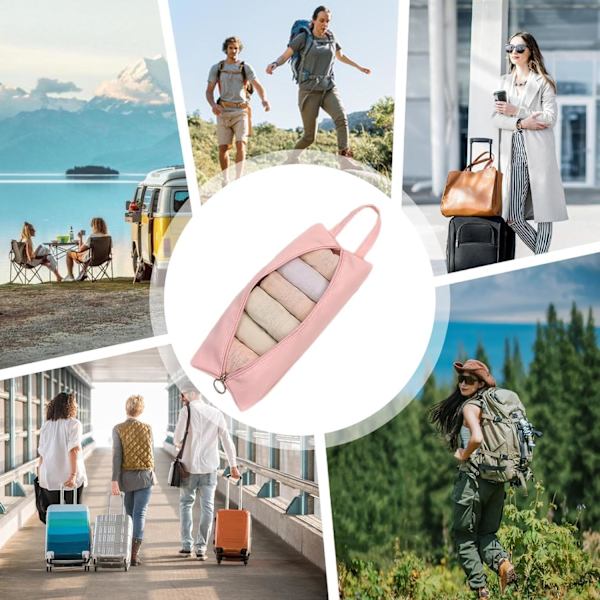 Matkustusalushousujen Organisaattorikassi, Kannettava Vedenkestävä Rintaliivit Säilytyskassi, Suuri Kevyt Sukkakassi Kahvalla, Rintaliivit Organisaattori Kosmetiikkakassi Matkalaukkuun Pink