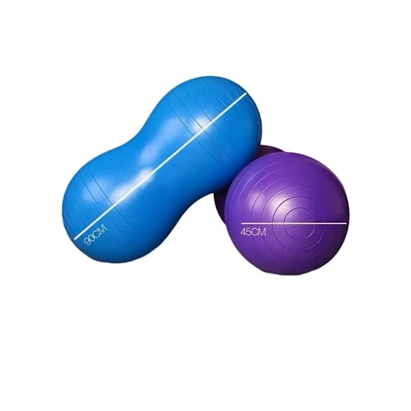 Träningsboll, Jordnötsboll, Gymnastikboll, Yogaboll, Pilatesboll, Core Träningsboll och Fysioterapiboll, Blå 90cm x 45cm