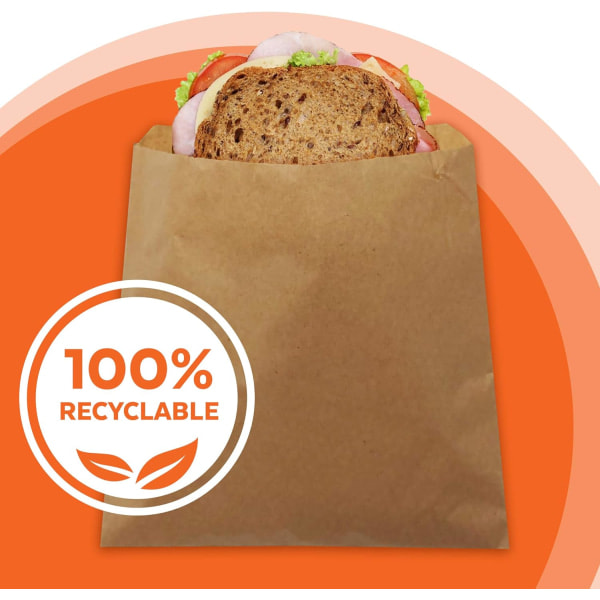 200 x Brune Kraftpapirsposer med Snøre til Fødevarer, Dagligvarer, Sandwich, Frugtposer osv. | DHANZIPAK (21,6 x 21,6 cm)