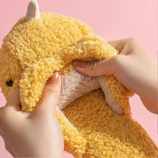 Vuxna Unisex Djurtofflor Varma Plysch Dinosaur Design Hemtofflor Roliga Triceratops Tofflor Halksäkra Sovrumstofflor Yellow 36-37